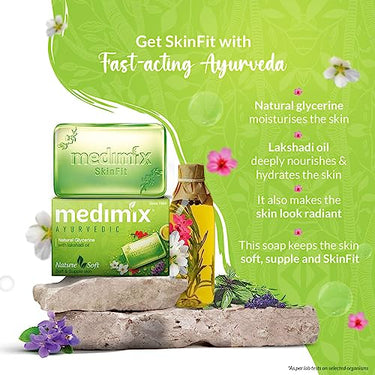 Medimix Ayurvedic Natural Glycerine Bathing Bar, 125 g (4 + 1 Offer Pack)